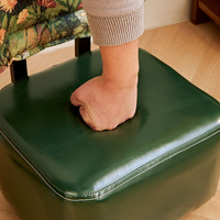 Petite chaise en cuir domestique avec roues tabourets mobiles portables canapé tabouret court latéral chaise pour salon