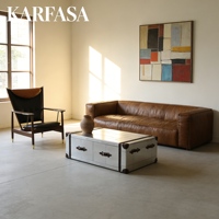 Table basse de style industriel vintage avec plateau en aluminium, cadre en bois, finition argentée, 4 tiroirs et boîte de rangement, meubles de salon