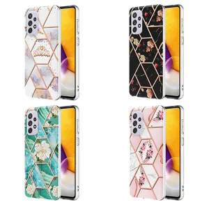 Deluxe electroplated marble pattern be used for Samsung Galaxy S23 22 21 Plus shockproof soft back cover mobile phone case