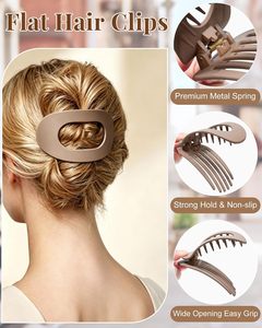 Venta al por Mayor de Pinzas de Pelo Planas Ligeras de Plástico NOVISON DYD-918-32 de 9.5cm, Pinzas Rectangulares Mate para Cabello Grueso, Estilo Maillard para Mujer - Product Image 2