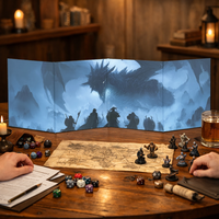 Écran de Maître de Jeu Pliable Personnalisé Dragon de Glace pour Jeux de Rôle sur Table (JRPT) avec Inserts – Vente en Gros