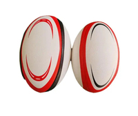 Ballon de rugby durable OEM, logo personnalisé, taille 5, pour match et entraînement, vessie en caoutchouc, haute adhérence, PU imperméable, vente en gros en vrac