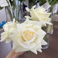 Bouquet de mariée en roses artificielles en latex et soie, effet toucher réel, hydratant, Floralixin, pour mariage, événement, anniversaire, fête à domicile, décoration florale, 75 cm