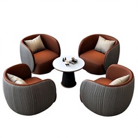 Chaise de réception de style moderne pour hôtel commercial et salon de beauté, 80*80*80cm, orange, métal et tissu, pour 4 personnes