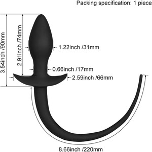 Plug Anale in Silicone a Forma di Ago dal Design Speciale, Giocattolo Anale a Coda di Cane per Stimolazione Prostatica Maschile, Impermeabile, per Adulti - Product Image 4