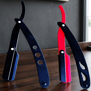 Custom Logo Disposable Stainless Steel Foldable Straight Razor <b>Men</b> Professional Wet Shaving Barber Shavette Ergonomic Handle - Product Image 2