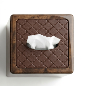 Boîte à mouchoirs en bois rétro et porte-serviettes en papier, artisanal, haute qualité, pour la maison, le bureau et la voiture - Product Image 1
