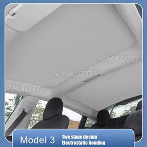 2 Cortinas Parasol para Techo Solar de Tesla Model 3/Y, Aislamiento Térmico para Techo de Coche, Adsorción Electrostática, Protector Solar para Claraboya - Product Image 5