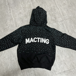 Sweat à capuche zippé décontracté surdimensionné personnalisé pour homme avec strass - Product Image 2