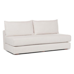 Canapé-lit convertible moderne de luxe en lin, pliable, profil bas, mobilier de salon, style Japandi minimaliste - Product Image 3