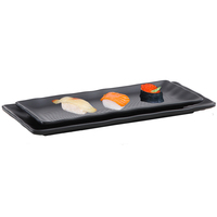 Assiette rectangulaire en mélamine incassable de 12 pouces pour sushis et grillades, idéale pour la restauration japonaise