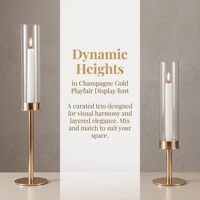 Porte-bougies modernes coniques dorés en verre cylindrique pour décorations de mariage, centre de table et accessoires de décoration de table
