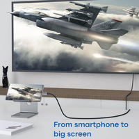 Kabel Tipe-C ke HDMI 2.1 8K 60Hz Mendukung UHD HDCP HDR Kecepatan Tinggi 48Gbps USB3.1 HDTV untuk Macbook Pro dan iPad dan Lainnya