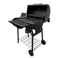 Grand Barbecue sans fumée à deux cuisinières Fumeur à charbon de bois en céramique commercial pour l'extérieur Barbecue portable avec plaque latérale