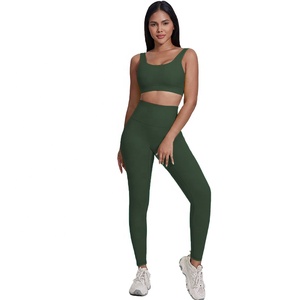 Conjunto de Ropa de Yoga de Gran Venta Lulu con Espalda Cruzada, Sujetador Deportivo Sexy Acolchado y Pantalones de Yoga con Efecto Levanta Glúteos, Conjunto de Sujetador y Leggings para Gimnasio y Fitness - Product Image 5