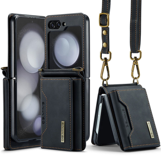For Samsung Z Flip 5 Flip5 Cover Coque Original DG. MING M2 Magnetic Leather Foldable Detachable Wallet Shockproof Phone Case