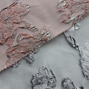 2021新设计中国纺织品供应商100% 聚酯时尚花艺编织提花锦织面料 - Product Image 3