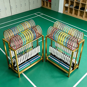 Organisateur <span class=keywords><strong>de</strong></span> raquettes <span class=keywords><strong>de</strong></span> <span class=keywords><strong>badminton</strong></span> en fer commercial, support métallique sur pied pour centres sportifs et clubs - Product Image 2