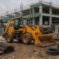 Backhoe Loader 6 Ton Heavy Duty 4x4, Excavator Front Loader Berkualitas Tinggi, Mesin Konstruksi Berkualitas Baik, Harga Terjangkau