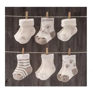 Usine De chaussettes Bébé Unisexe Doux Élastique Nouveau-Né (0-3 Mois) En Coton Chaud Respirant Chaussettes En Tissu Éponge