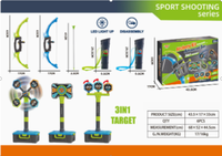 Juego de Tiro con Arco con Luces LED, 2 Arcos, 2 Portaflechas y Juego de Tiro con Flechas 3 en 1 para Niños, para Deportes al Aire Libre e Interior