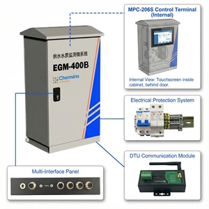 आउटडोर फ्लोर स्टैंडिंग वाटर क्वालिटी मॉनिटरिंग माइक्रो सिस्टम स्टेशन कैबिनेट EGM-400B पेयजल पाइप नेटवर्क 1 वर्ष ip54 - Product Image 4