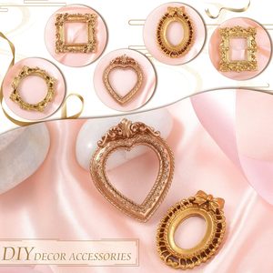 Giá rẻ vàng cổ điển nhựa hình ảnh khung ảnh cổ ảnh mini nhựa trang sức hiển thị nhiếp ảnh DIY Khung nhỏ - Product Image 5