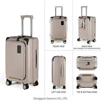 Maleta de Viaje con Ruedas Giratorias y Apertura Frontal Personalizada, OEM ODM, MOQ Bajo de 50 Unidades, Carcasa Rígida, Clásica, Duradera y Moderna