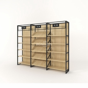 Kunden spezifische hölzerne einseitige Supermarkt Regal Convenience Store Metall Display Racks Holz Gondel Regale für Kosmetik Shop - Product Image 3