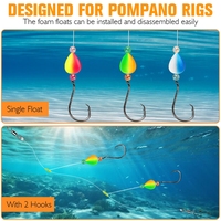 Nouvelles flotteurs de pêche en mousse EVA écologiques, 50 pièces/sac, 3 couleurs, flotteurs en forme de poire pour la pêche en rivière, accessoires de montage de pêche