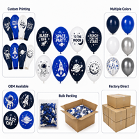 Ballons en latex imprimés astronaute spatial, fusée, planète, lune, étoile pour la décoration de fête d'anniversaire d'enfants sur le thème de la galaxie et de l'espace