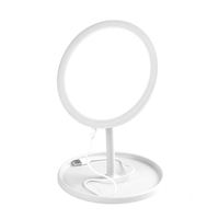 Miroir cosmétique LED pliable de table à prix réduit avec éclairage simple face et coffret cadeau pour le maquillage quotidien des femmes