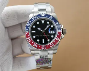 新款奢华男士3285 GMT功能手表强力发光防水自动机械机芯手表女士男士手表