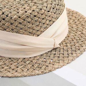 2025 Summer New Arrival Hand Made Seagrass Straw Boater <b>Hat</b> <b>for</b> Women Beach Fashion Sun Shade Dress - Product Image 6