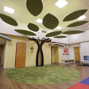 Hình Dạng Tùy Chỉnh Mới Đến Văn Phòng Novel Polyester Acoustic Tấm Vòng Cách Âm Trần Treo Acoustic Bảng Điều Chỉnh - Product Image 6