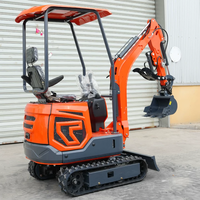 Mini-excavatrice diesel Euro 5 de 1,2 tonne, hydraulique, sur chenilles, pour espaces restreints, jardin et verger, stock européen local
