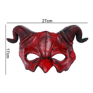 Máscara de demonio de Halloween, cuernos, diablo, máscara de media cara, fiesta, Cosplay, monstruo de terror, mascarada, casa embrujada de miedo, accesorios, máscara de PU, decoración - Product Image 2