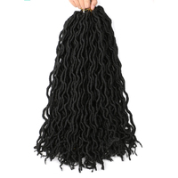 Extensions de cheveux synthétiques tressées en gros, style Ombre Faux Locs, Dreadlocks, Gypsy Locs, Goddess Locs, ondulées, teintes, pour crochet