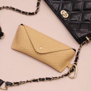 Portable PU Leather Eyeglass Case with Carabiner Eyewear Holder Sunglasses Pouch Jewelry <b>Storage</b> <b>Box</b> for Travel - Product Image 4