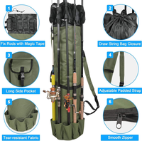 Organisateur de moulinet de canne à pêche polyvalent et durable Polyester PVC toile sangle de taille pliable étanche sac de rangement de canne à pêche pour unisexe