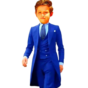 Ensemble Classique 3 Pièces pour Garçons, Costume Blazer Formel Blanc + Gilet et Pantalon, Tenues de Mariage, Anniversaire, Enfant d'Honneur, Vêtements pour Enfants - Product Image 4