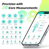 Báscula de Baño Digital de Vidrio Templado de 180 kg con Aplicación Inteligente, Análisis de Grasa Corporal y Contenido de Agua de Ocho Puntos