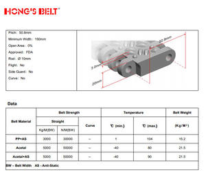 Hongsbelt sprey konveyör yıkama endüstrisi için HS-1600D ağır plastik modüler bant araba yıkama konveyör bant - Product Image 6