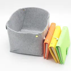 Customized Design Felt Foldable Storage Basket Bedroom Felt Storage Bag Manufacture