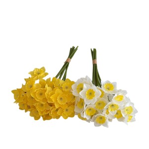 Bouquet de narcisses artificiels Yasunobu, fleurs en soie blanches et jaunes, décoration de mariage, décoration de la maison, accessoires de photographie - Product Image 5