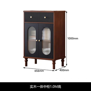 Modern Solid Wood Tall <b>Sideboard</b>-Large Capacity Space-Saving Home <b>Storage</b> Cabinet for Dining & Living Room Wall Nook - Product Image 2