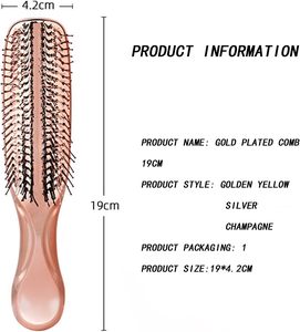 Vente en gros, shampoing démêlant par galvanoplastie, brosse de <span class=keywords><strong>massage</strong></span> du cuir chevelu, poils souples en nylon, peigne à cheveux secs et humides pour femmes et hommes - Product Image 3