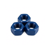 Écrous hexagonaux en acier inoxydable revêtus de PTFE bleu DIN 934, résistants à la corrosion, métriques, pour fixation industrielle