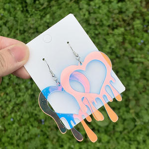 ต่างหูอะคริลิคแบบไล่ระดับสีสุดน่ารักสำหรับผู้หญิงต่างหูแฟชั่นแบบเรียบง่าย - Product Image 6