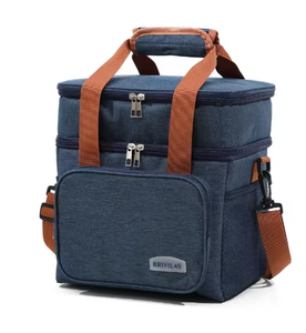 Double-Layer Thermal <b>Insulated</b> Oxford Tote Bag with Zipper Closure for Outdoor Camping Picnic Use Waterproof Food Storage - Product Image 1